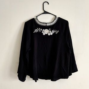 Forever 21 Black Kimono Floral Detail